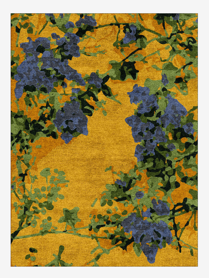Rambler Floral Rectangle Hand Knotted Bamboo Silk Custom Rug by Rug Artisan