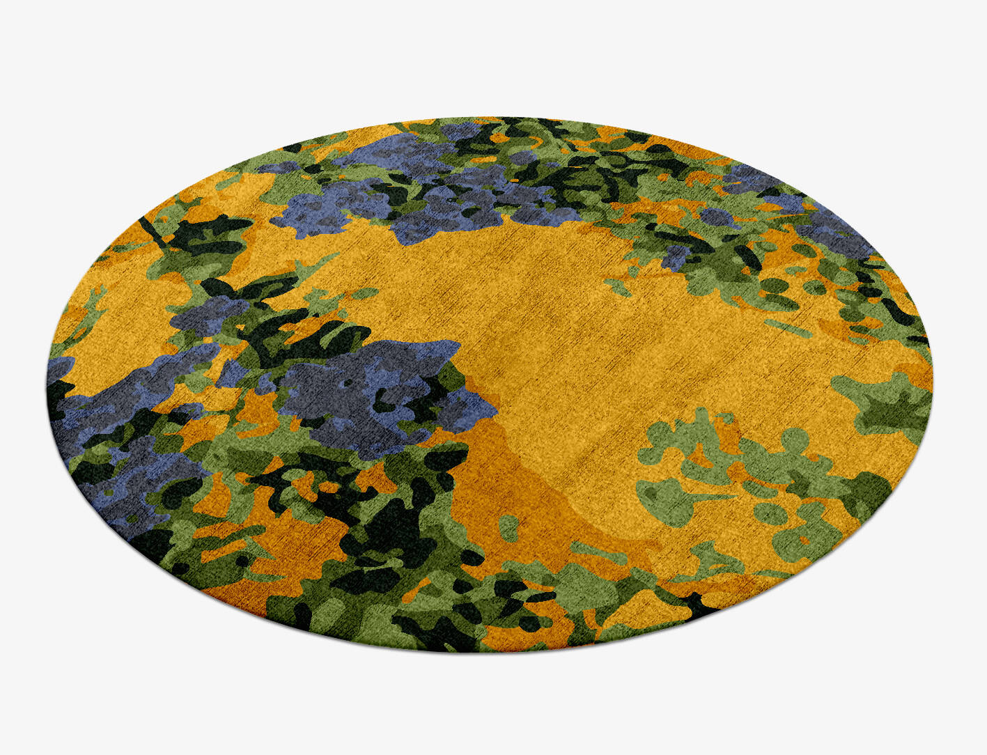 Rambler Floral Round Hand Knotted Bamboo Silk Custom Rug by Rug Artisan