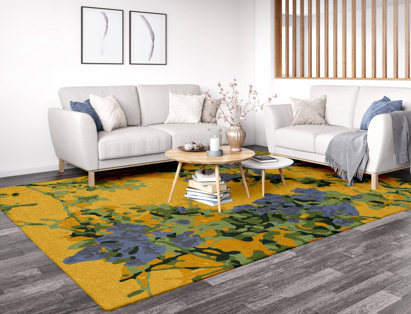 Rambler Floral Rectangle Hand Tufted Pure Wool Custom Rug by Rug Artisan