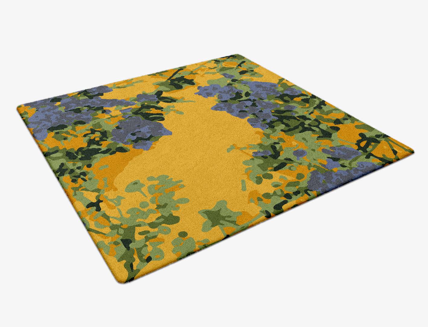 Rambler Floral Square Hand Tufted Pure Wool Custom Rug by Rug Artisan
