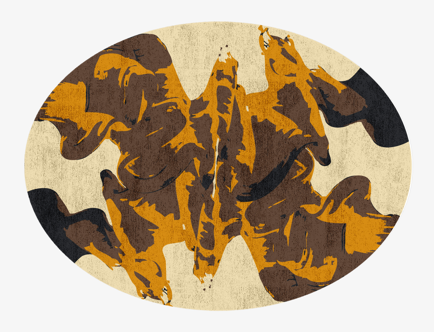Rame Abstract Oval Hand Knotted Bamboo Silk Custom Rug by Rug Artisan