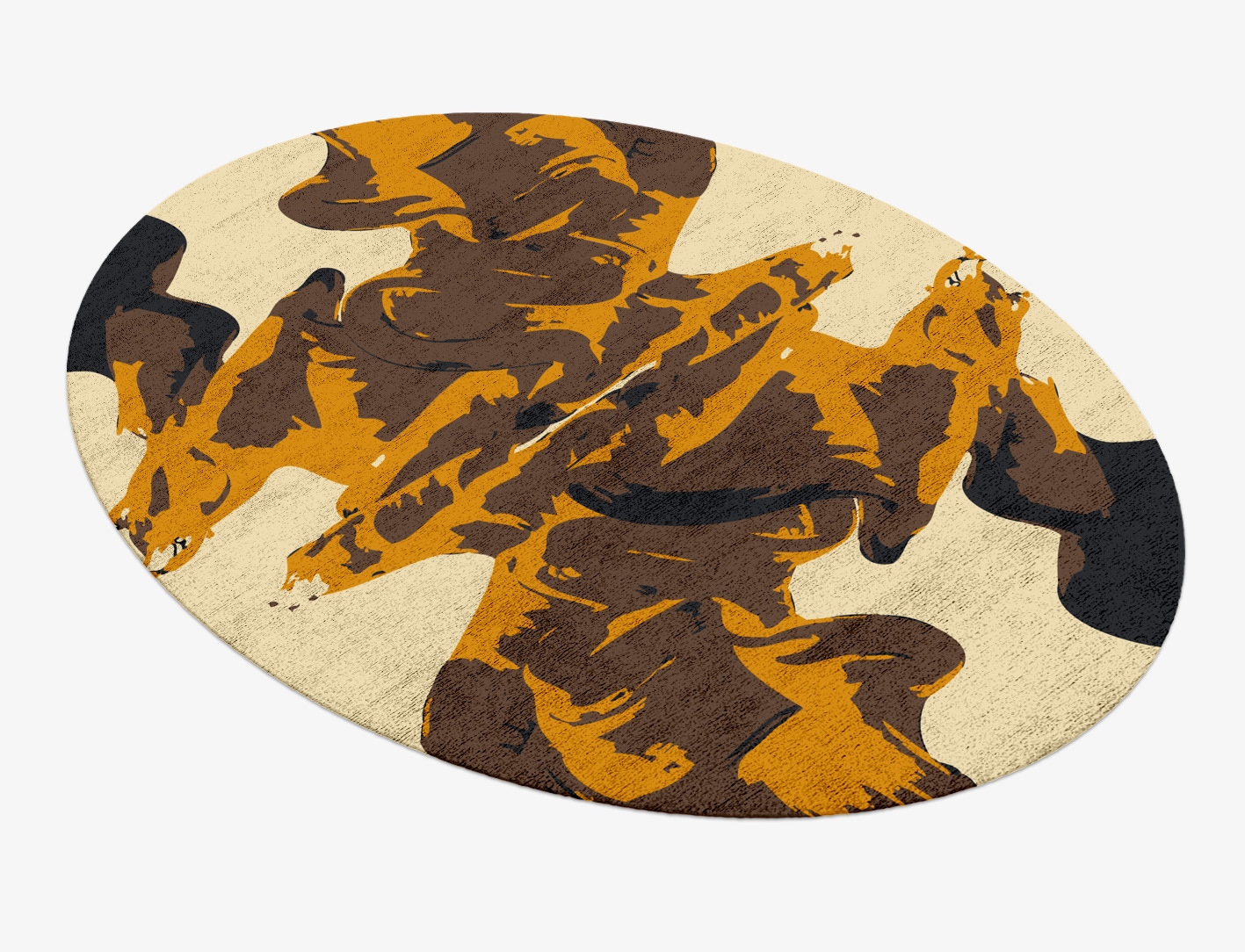 Rame Abstract Oval Hand Knotted Bamboo Silk Custom Rug by Rug Artisan