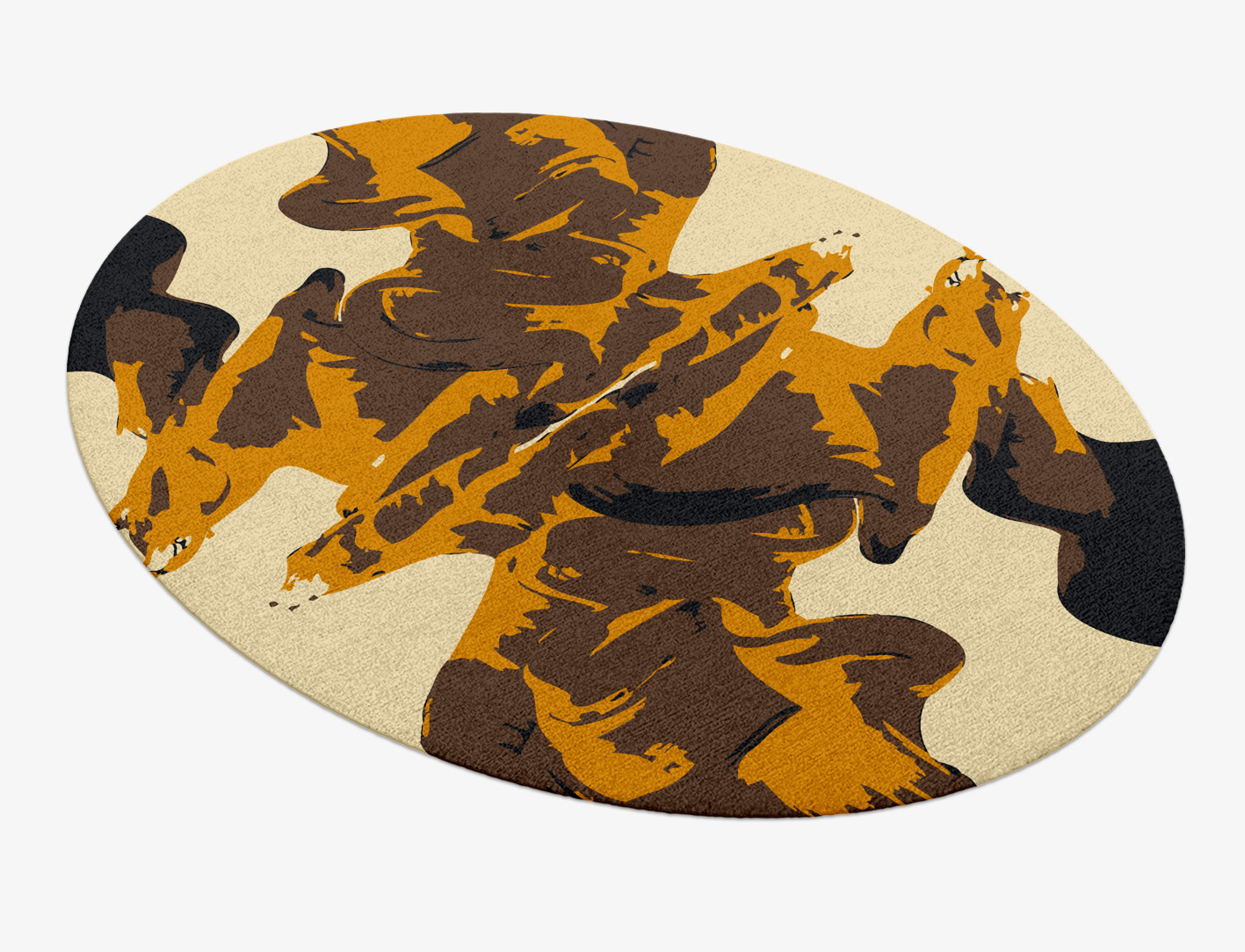 Rame Abstract Oval Hand Knotted Tibetan Wool Custom Rug by Rug Artisan