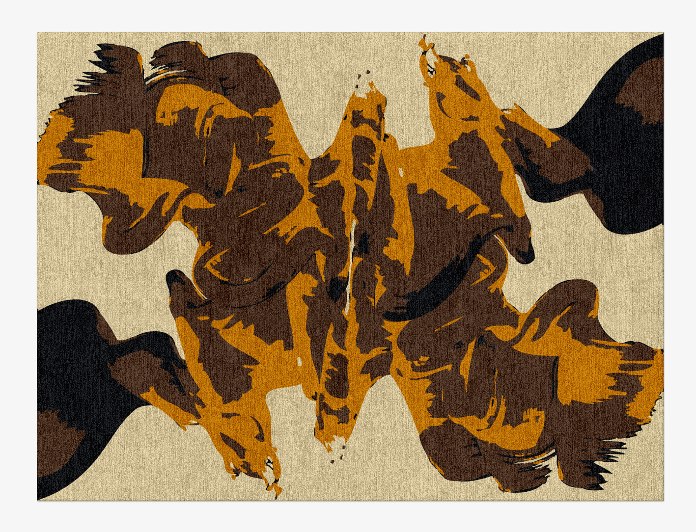 Rame Abstract Rectangle Hand Knotted Tibetan Wool Custom Rug by Rug Artisan