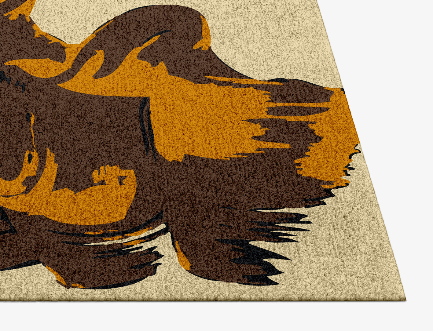 Rame Abstract Rectangle Hand Knotted Tibetan Wool Custom Rug by Rug Artisan