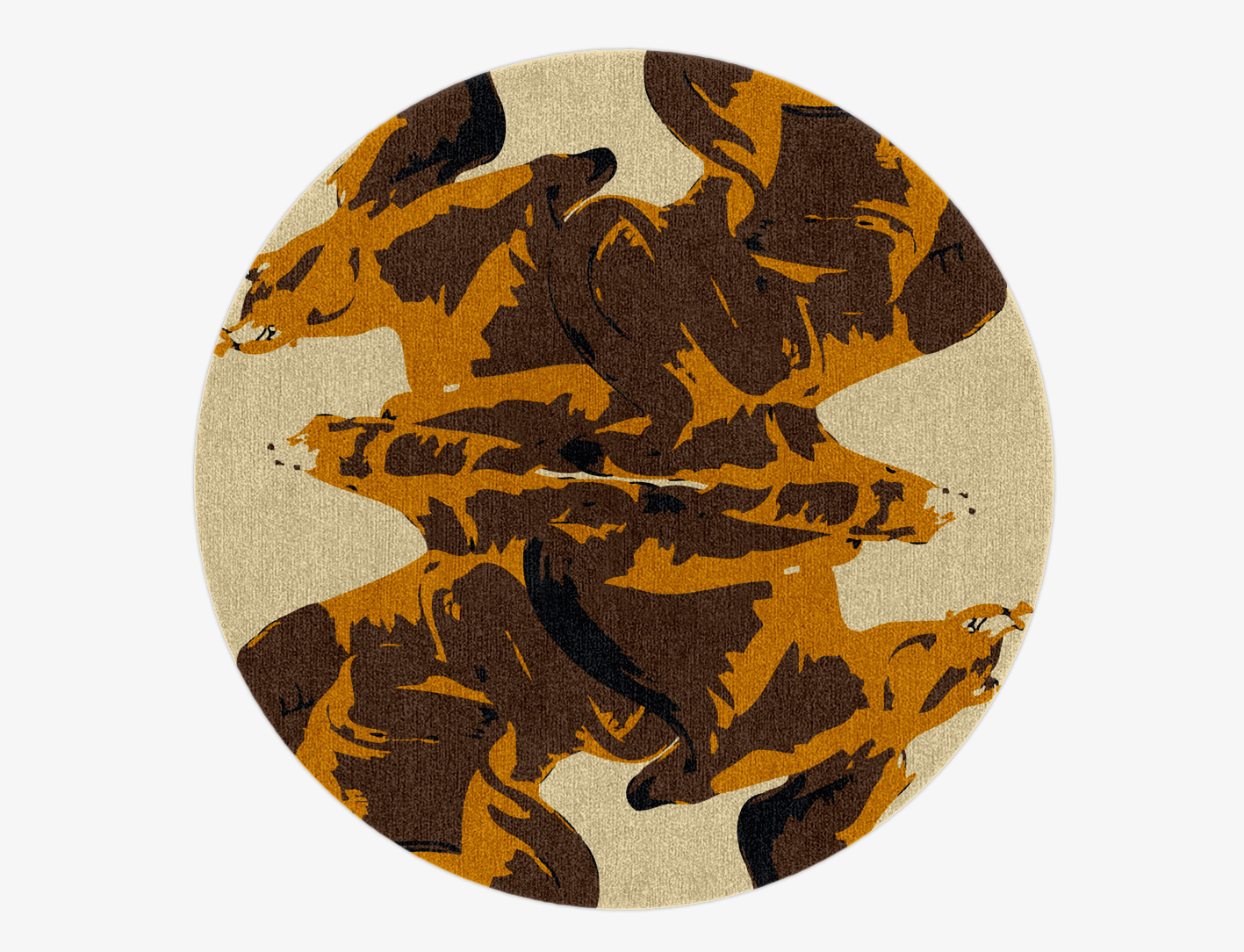 Rame Abstract Round Hand Knotted Tibetan Wool Custom Rug by Rug Artisan