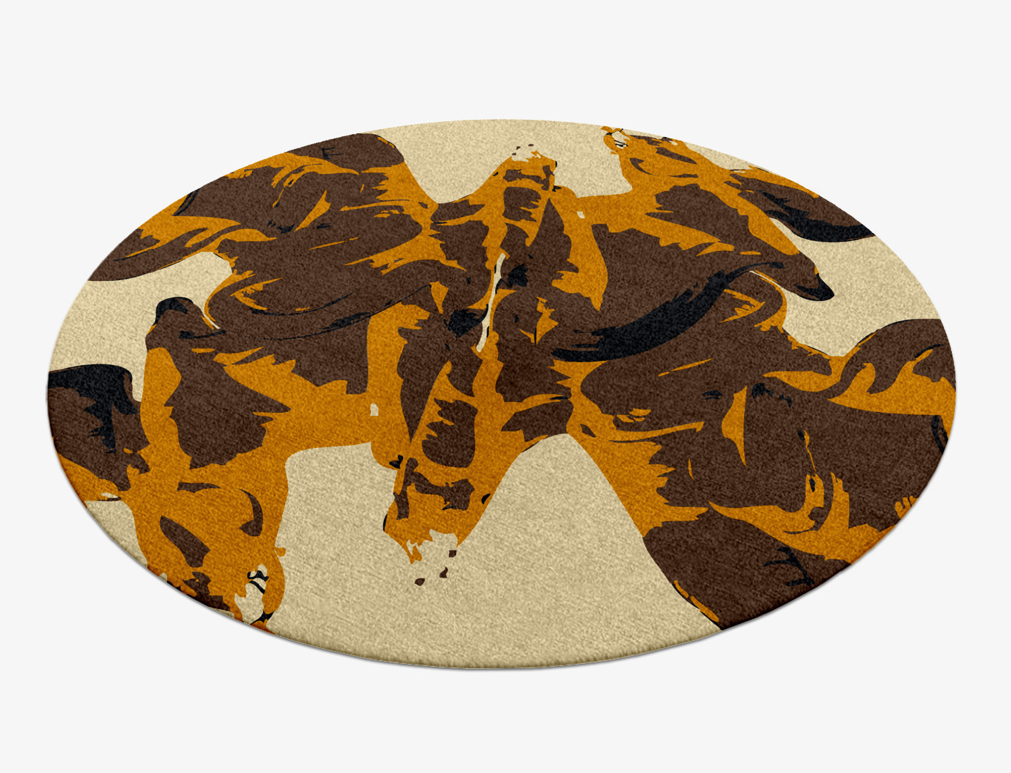 Rame Abstract Round Hand Knotted Tibetan Wool Custom Rug by Rug Artisan