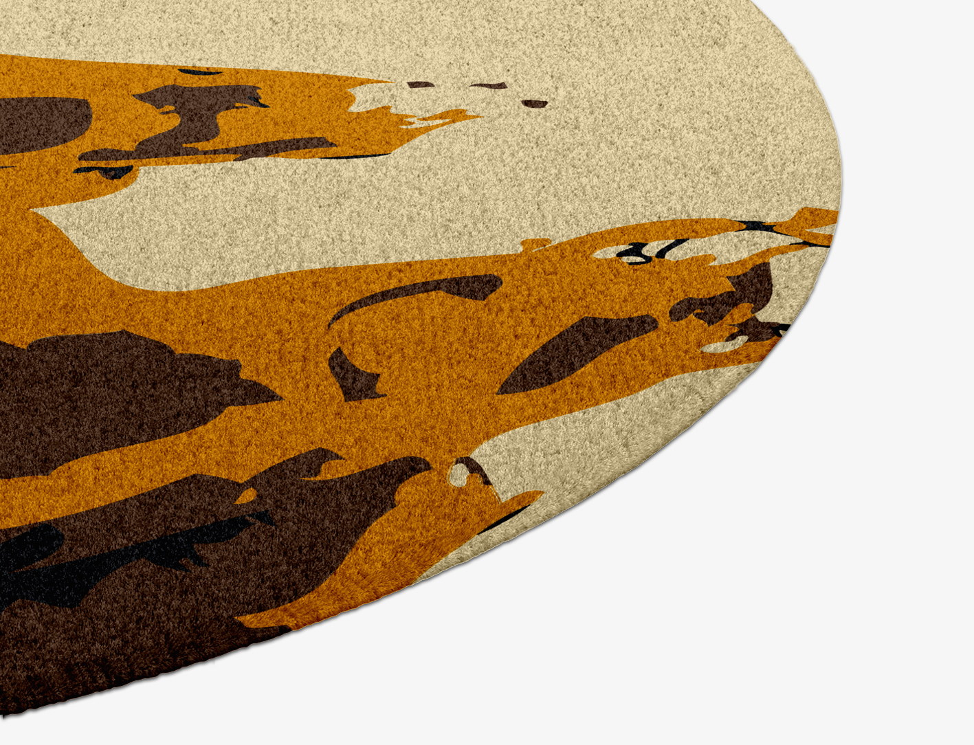 Rame Abstract Round Hand Knotted Tibetan Wool Custom Rug by Rug Artisan
