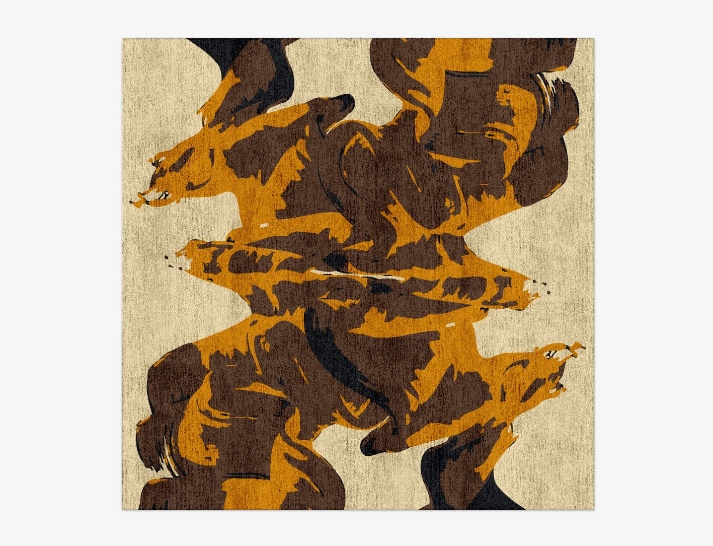 Rame Abstract Square Hand Knotted Bamboo Silk Custom Rug by Rug Artisan