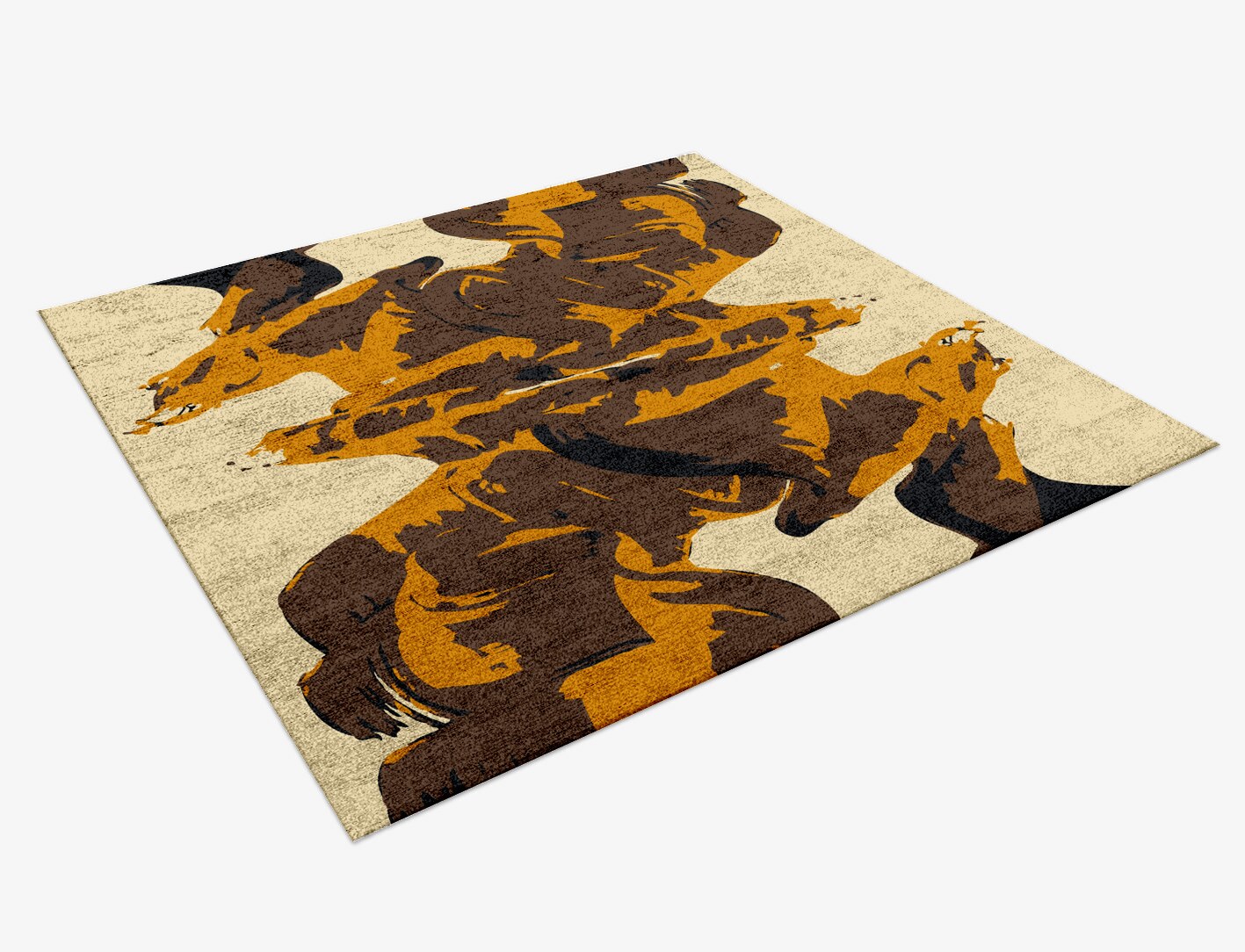 Rame Abstract Square Hand Knotted Bamboo Silk Custom Rug by Rug Artisan