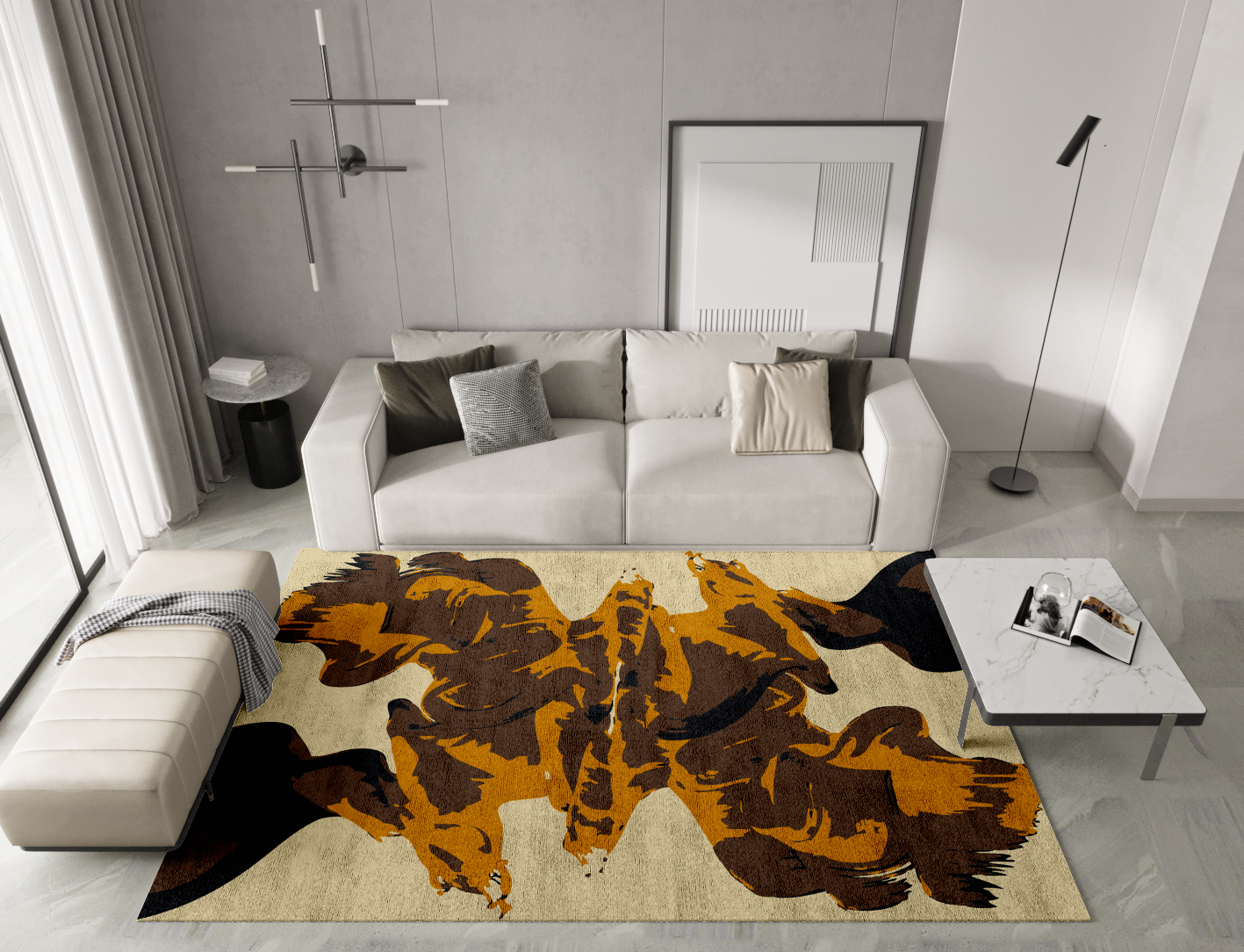 Rame Abstract Rectangle Hand Tufted Bamboo Silk Custom Rug by Rug Artisan