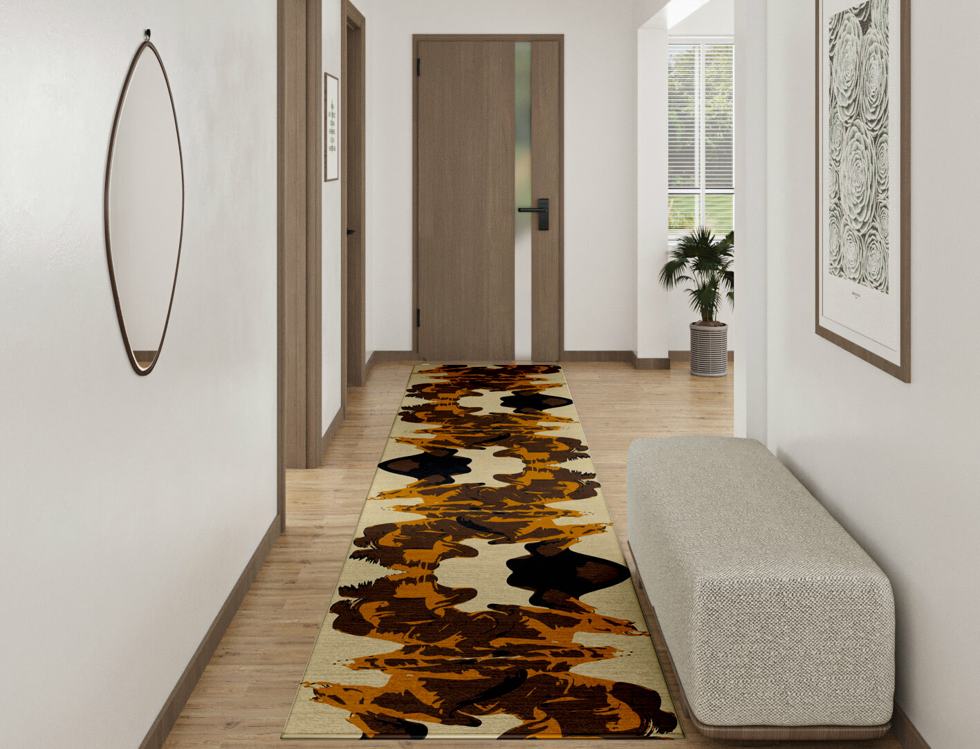 Rame Abstract Runner Hand Tufted Pure Wool Custom Rug by Rug Artisan