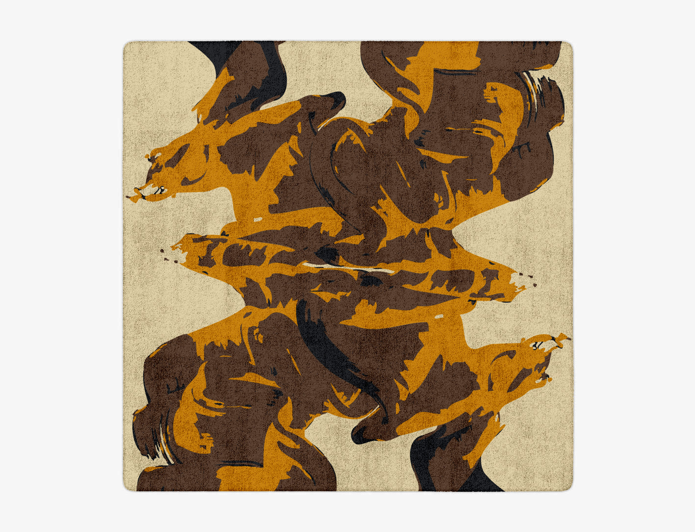 Rame Abstract Square Hand Tufted Bamboo Silk Custom Rug by Rug Artisan