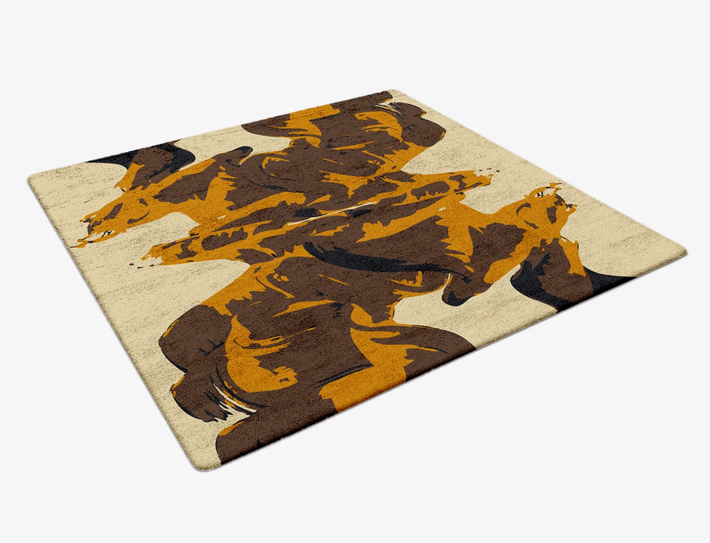 Rame Abstract Square Hand Tufted Bamboo Silk Custom Rug by Rug Artisan