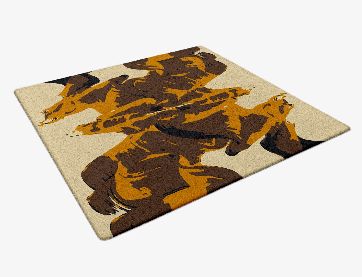 Rame Abstract Square Hand Tufted Pure Wool Custom Rug by Rug Artisan