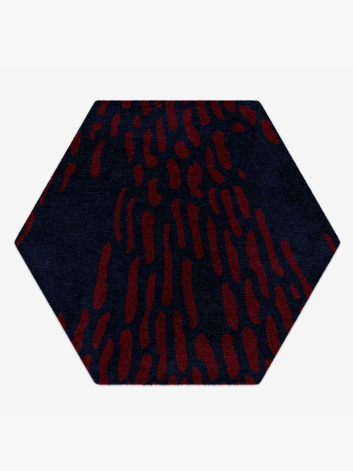 Ramp Abstract Hexagon Hand Knotted Tibetan Wool Custom Rug by Rug Artisan