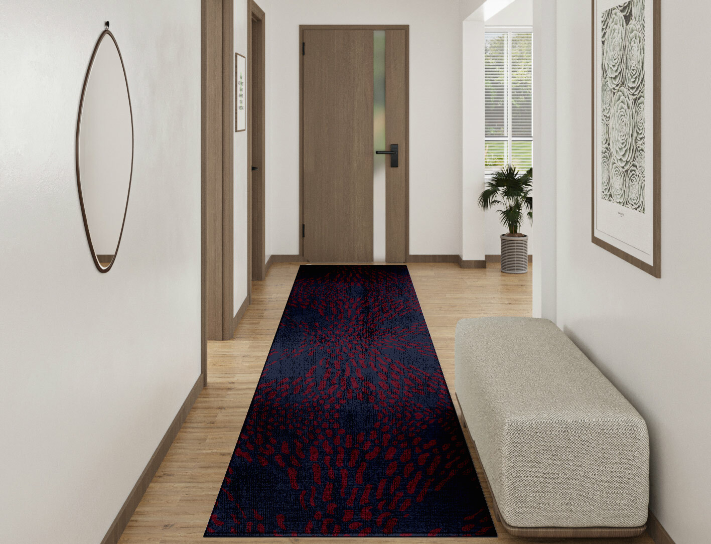 Ramp Abstract Runner Hand Knotted Bamboo Silk Custom Rug by Rug Artisan
