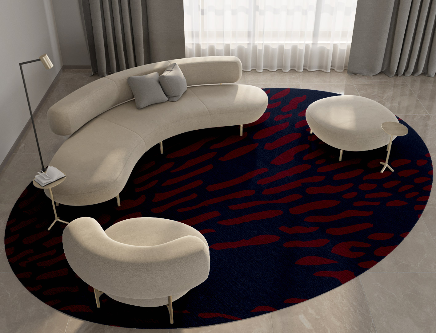 Ramp Abstract Oval Hand Tufted Pure Wool Custom Rug by Rug Artisan
