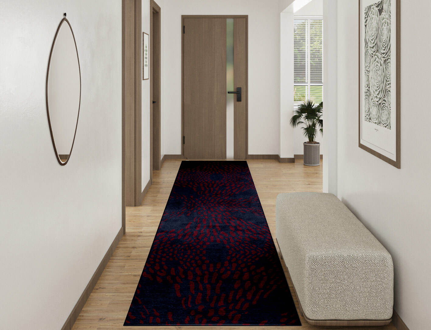 Ramp Abstract Runner Hand Tufted Bamboo Silk Custom Rug by Rug Artisan