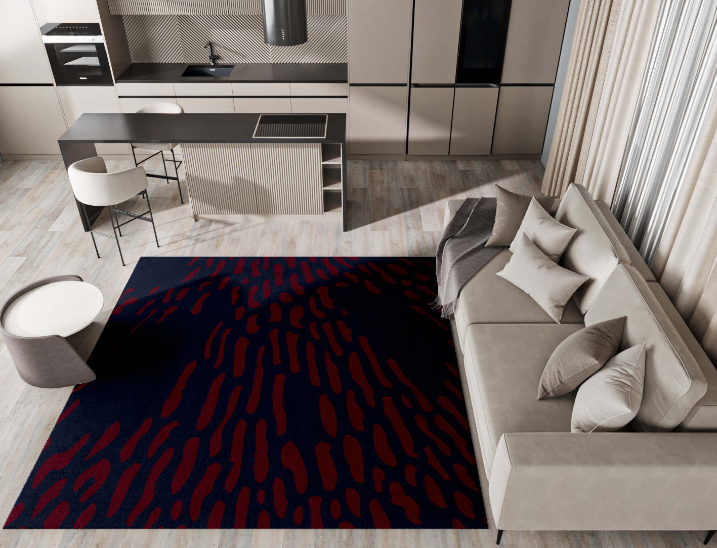 Ramp Abstract Square Hand Tufted Pure Wool Custom Rug by Rug Artisan