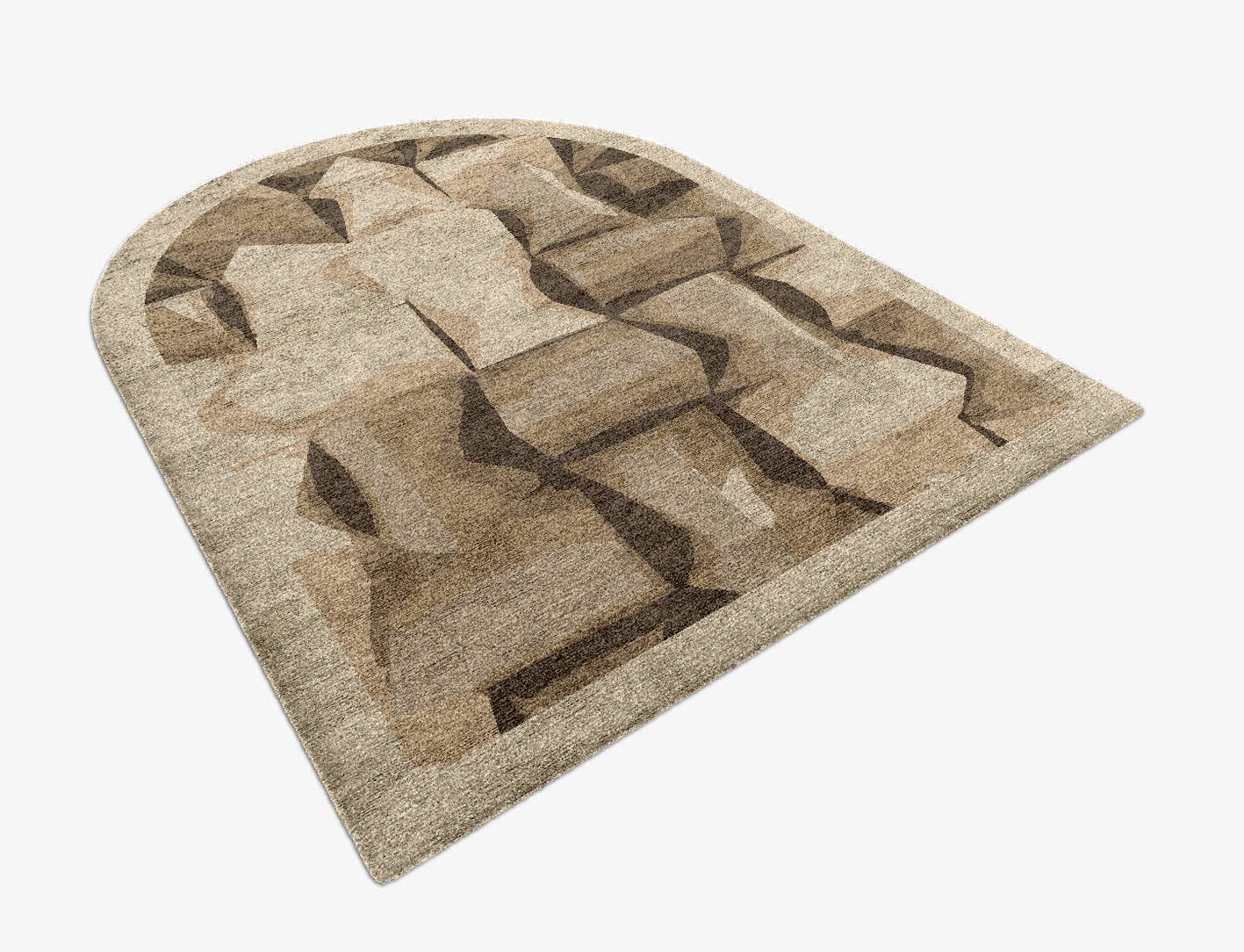 Ranma Origami Arch Hand Knotted Bamboo Silk Custom Rug by Rug Artisan