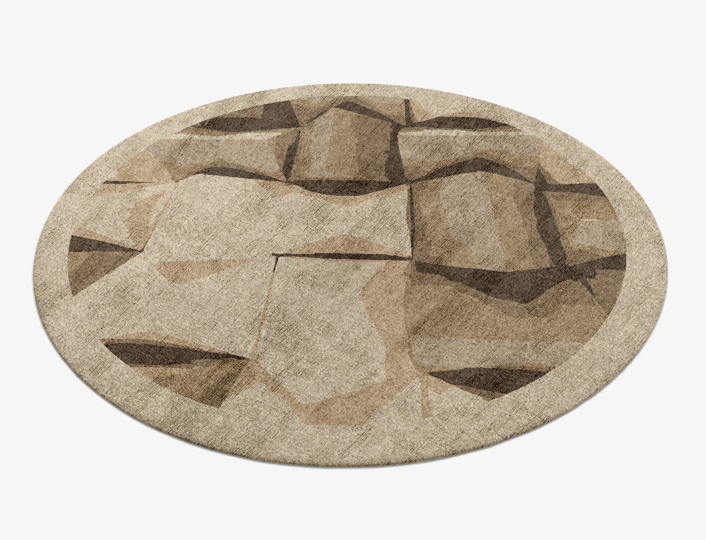 Ranma Origami Round Hand Knotted Bamboo Silk Custom Rug by Rug Artisan
