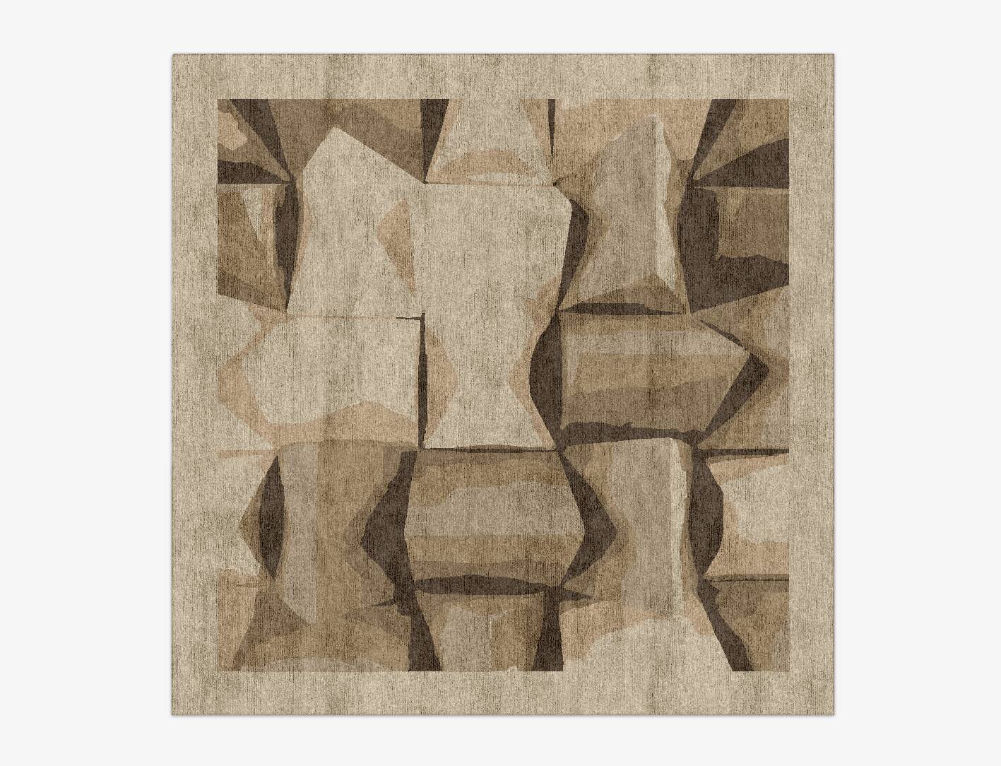 Ranma Origami Square Hand Knotted Bamboo Silk Custom Rug by Rug Artisan
