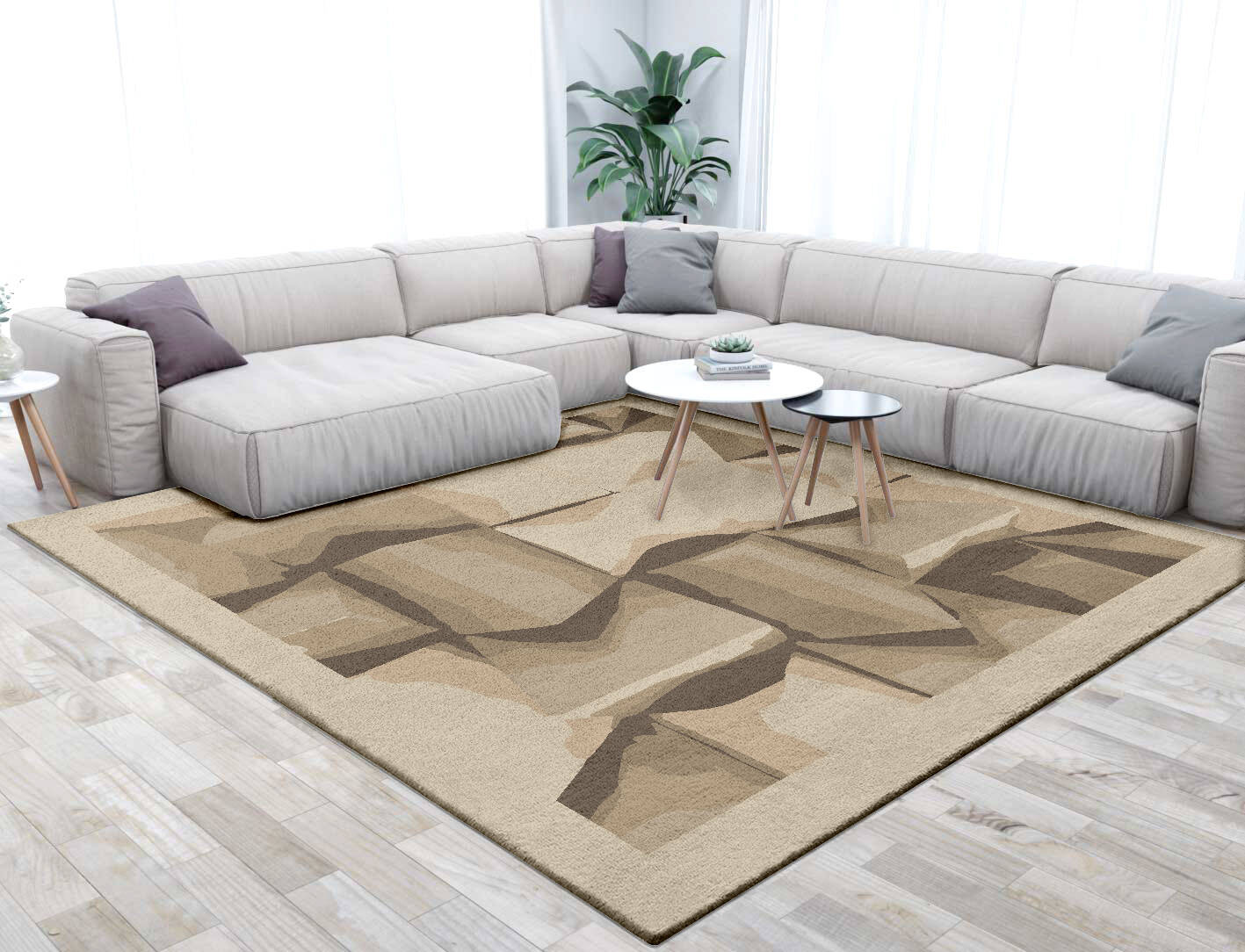 Ranma Origami Square Hand Tufted Pure Wool Custom Rug by Rug Artisan