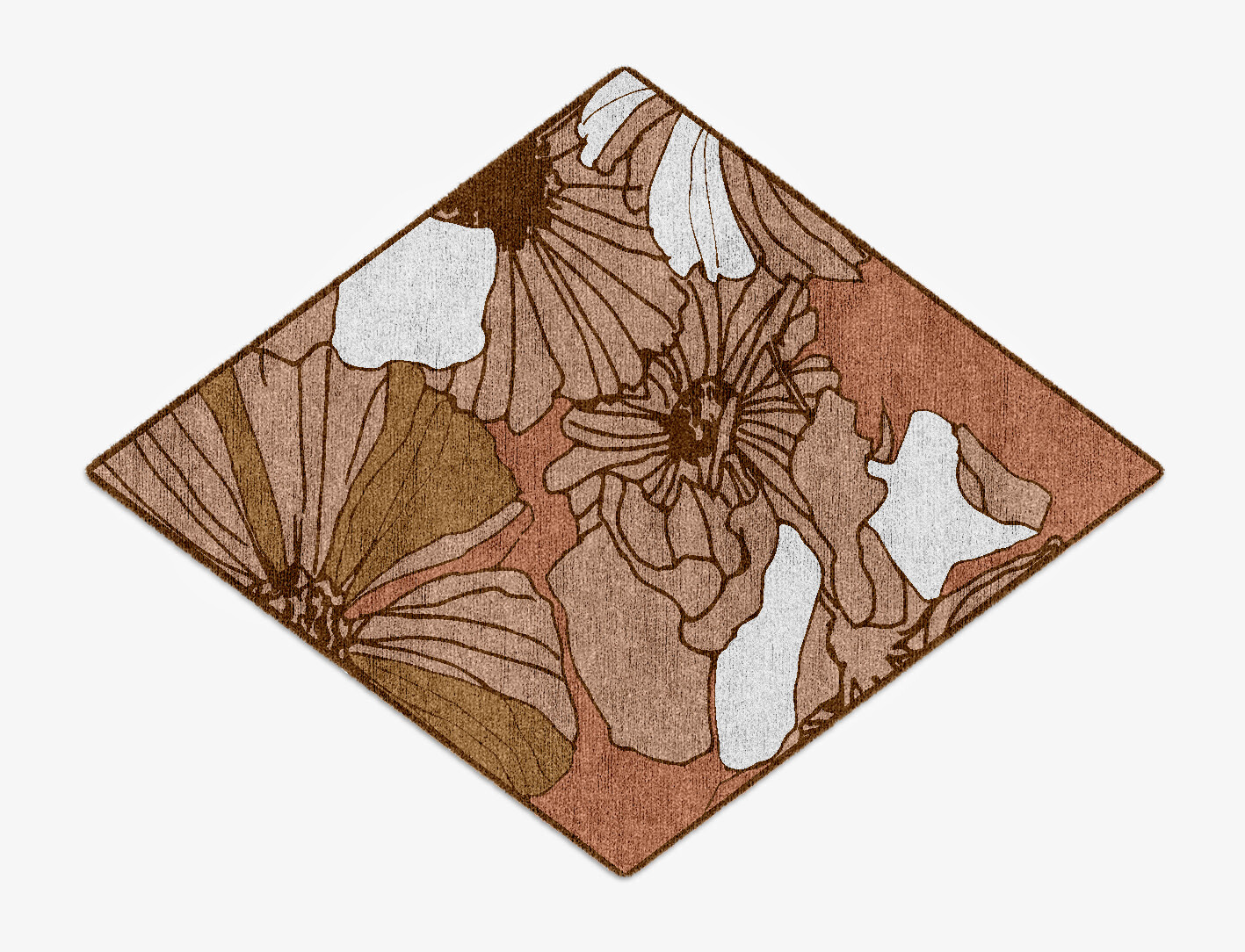 Ranunculus Field of Flowers Diamond Hand Knotted Bamboo Silk Custom Rug by Rug Artisan