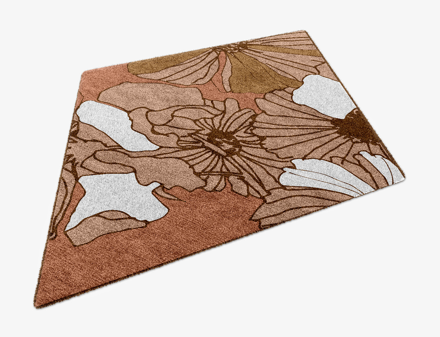 Ranunculus Field of Flowers Diamond Hand Knotted Bamboo Silk Custom Rug by Rug Artisan