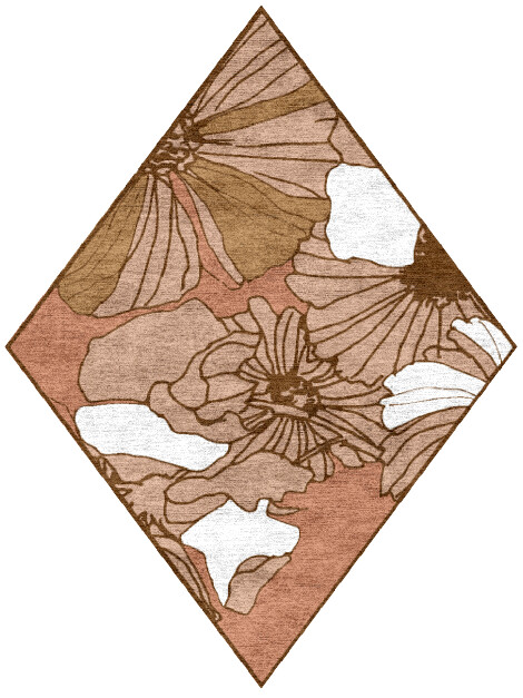 Ranunculus Diamond Hand Knotted Bamboo Silk custom handmade rug