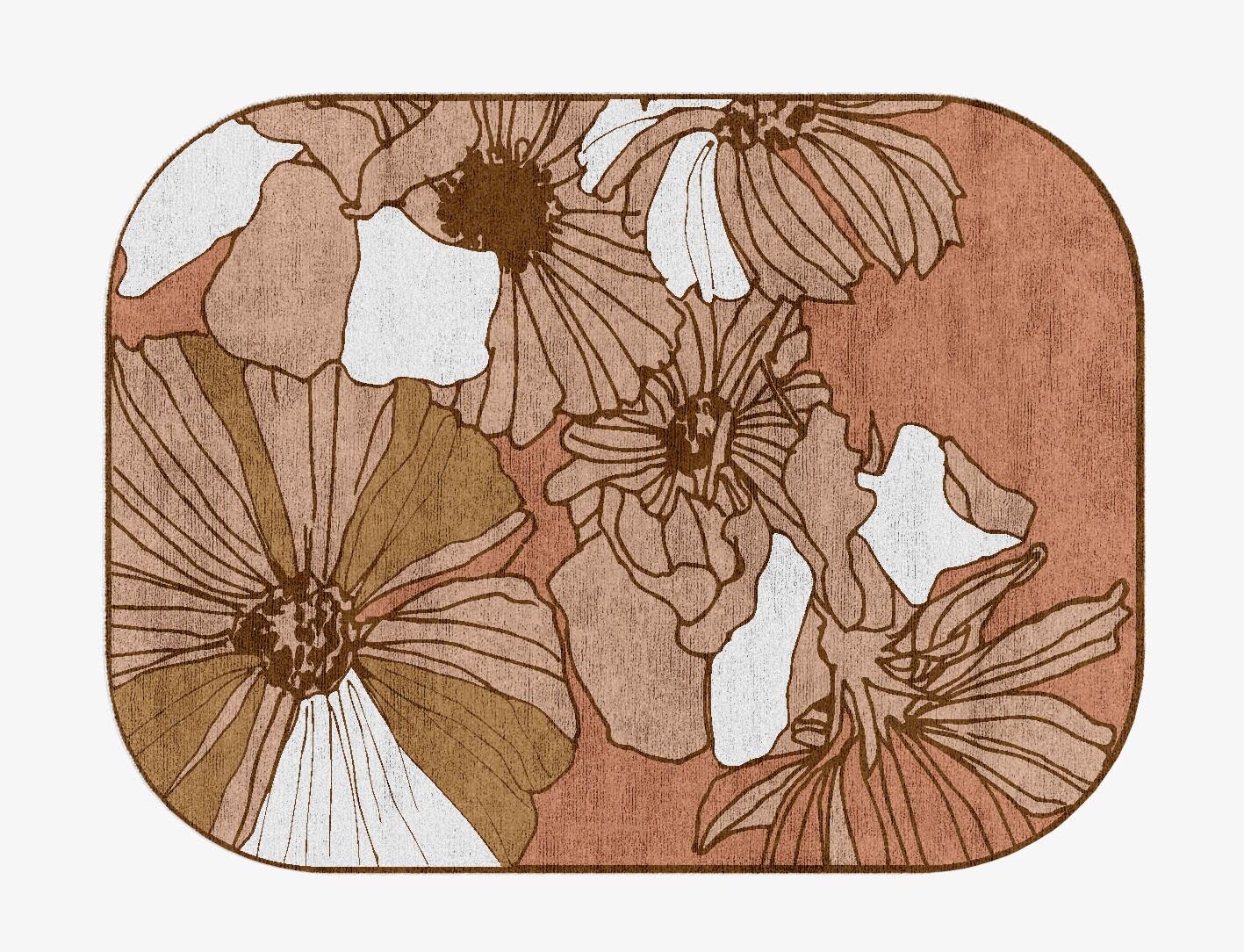 Ranunculus Field of Flowers Oblong Hand Knotted Bamboo Silk Custom Rug by Rug Artisan