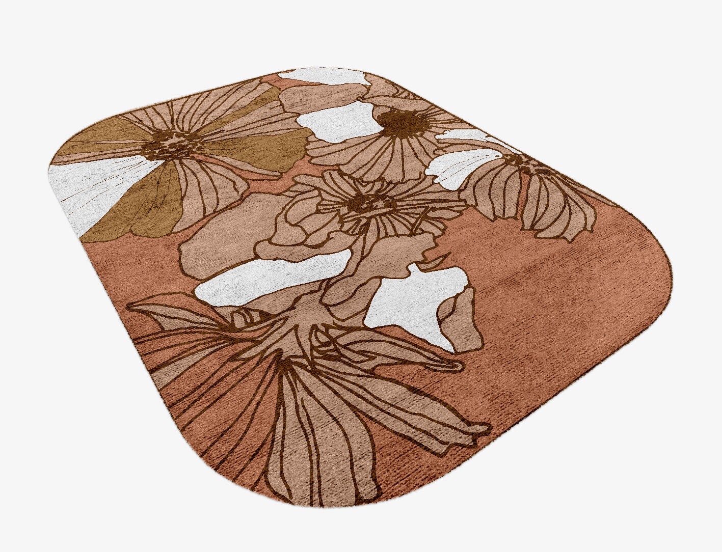 Ranunculus Field of Flowers Oblong Hand Knotted Bamboo Silk Custom Rug by Rug Artisan