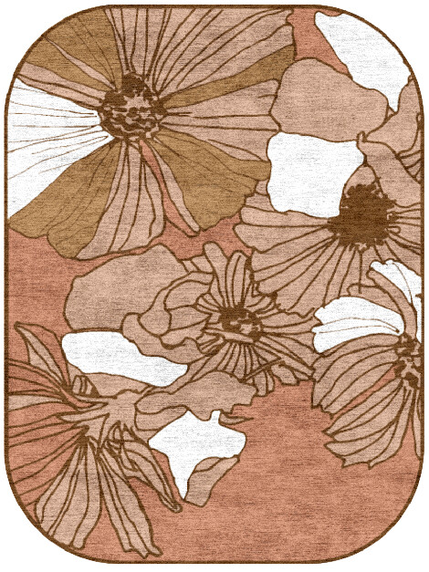 Ranunculus Oblong Hand Knotted Bamboo Silk custom handmade rug