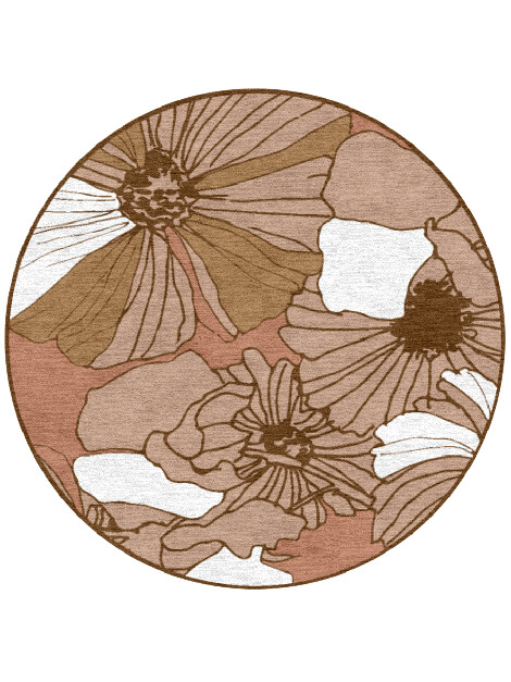 Ranunculus Round Hand Knotted Tibetan Wool custom handmade rug