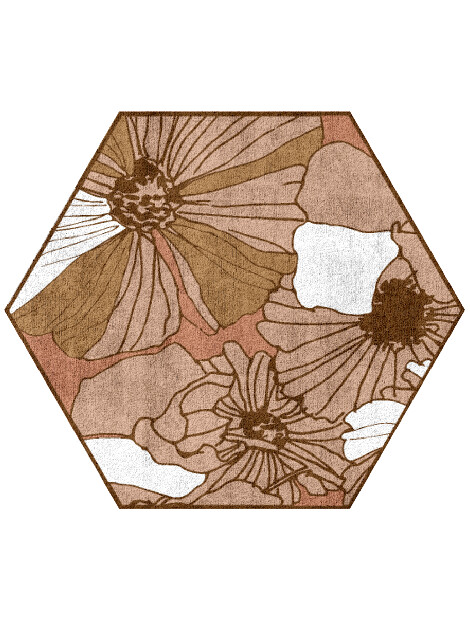 Ranunculus Hexagon Hand Tufted Bamboo Silk custom handmade rug