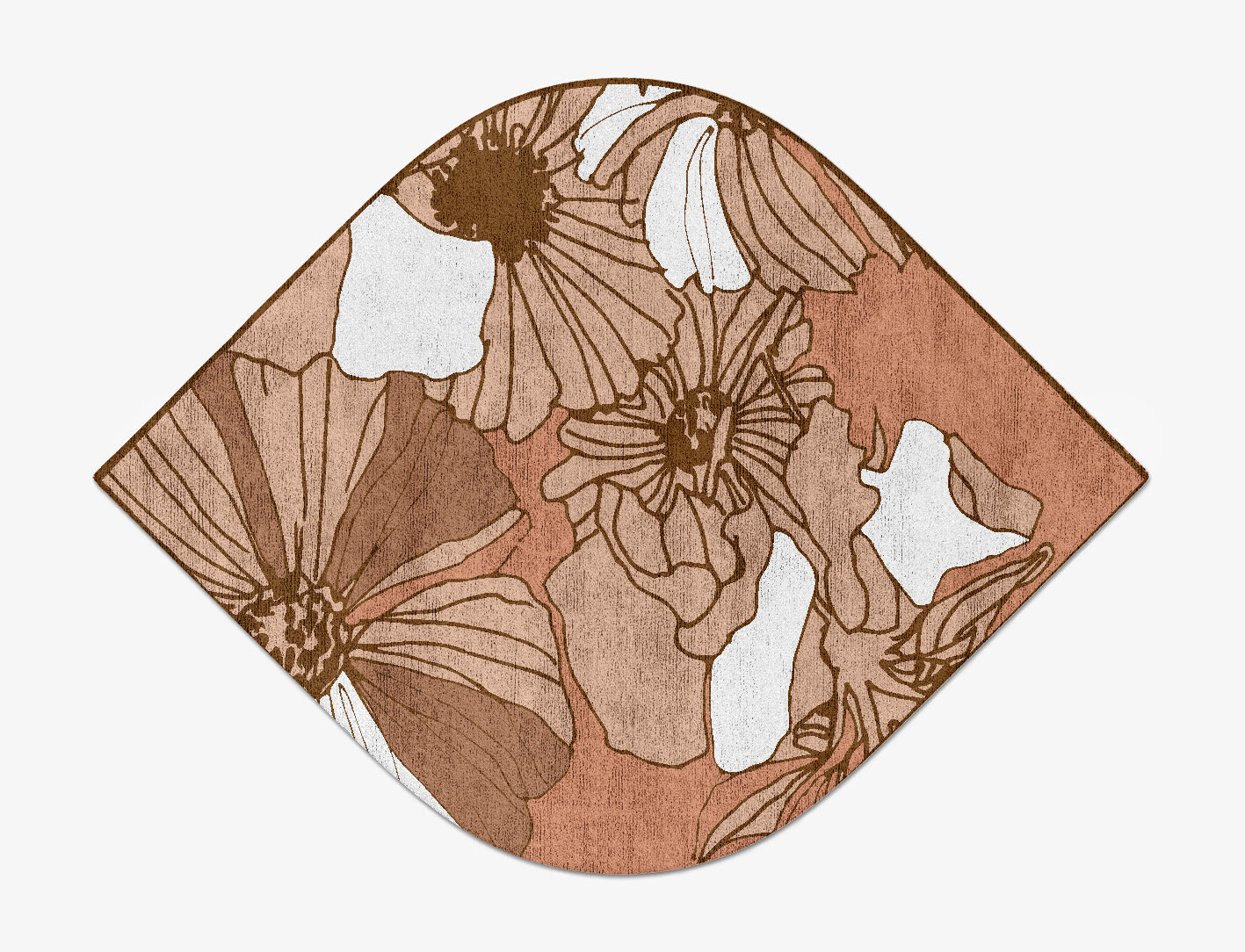 Ranunculus Field of Flowers Ogee Hand Tufted Bamboo Silk Custom Rug by Rug Artisan