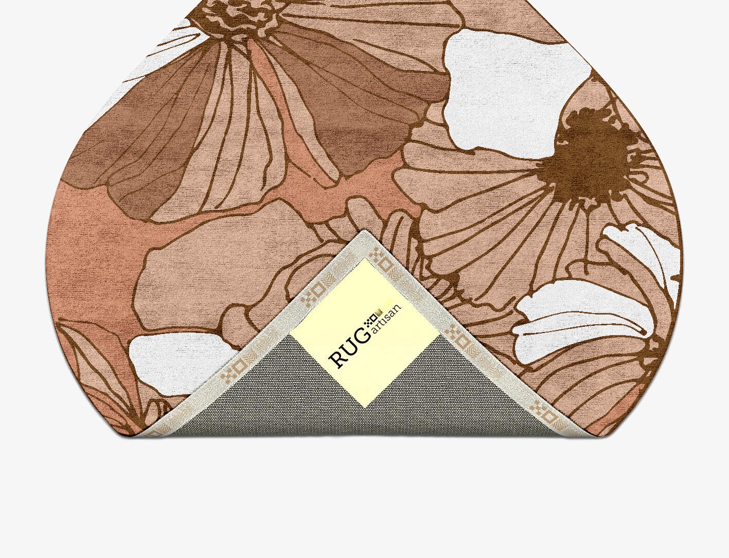 Ranunculus Field of Flowers Ogee Hand Tufted Bamboo Silk Custom Rug by Rug Artisan