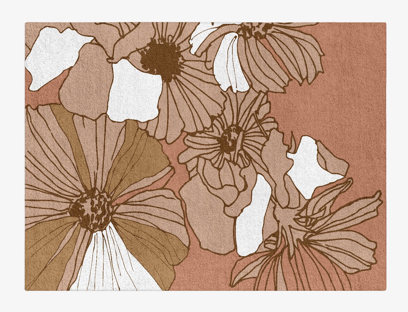 Ranunculus Field of Flowers Rectangle Hand Tufted Pure Wool Custom Rug by Rug Artisan