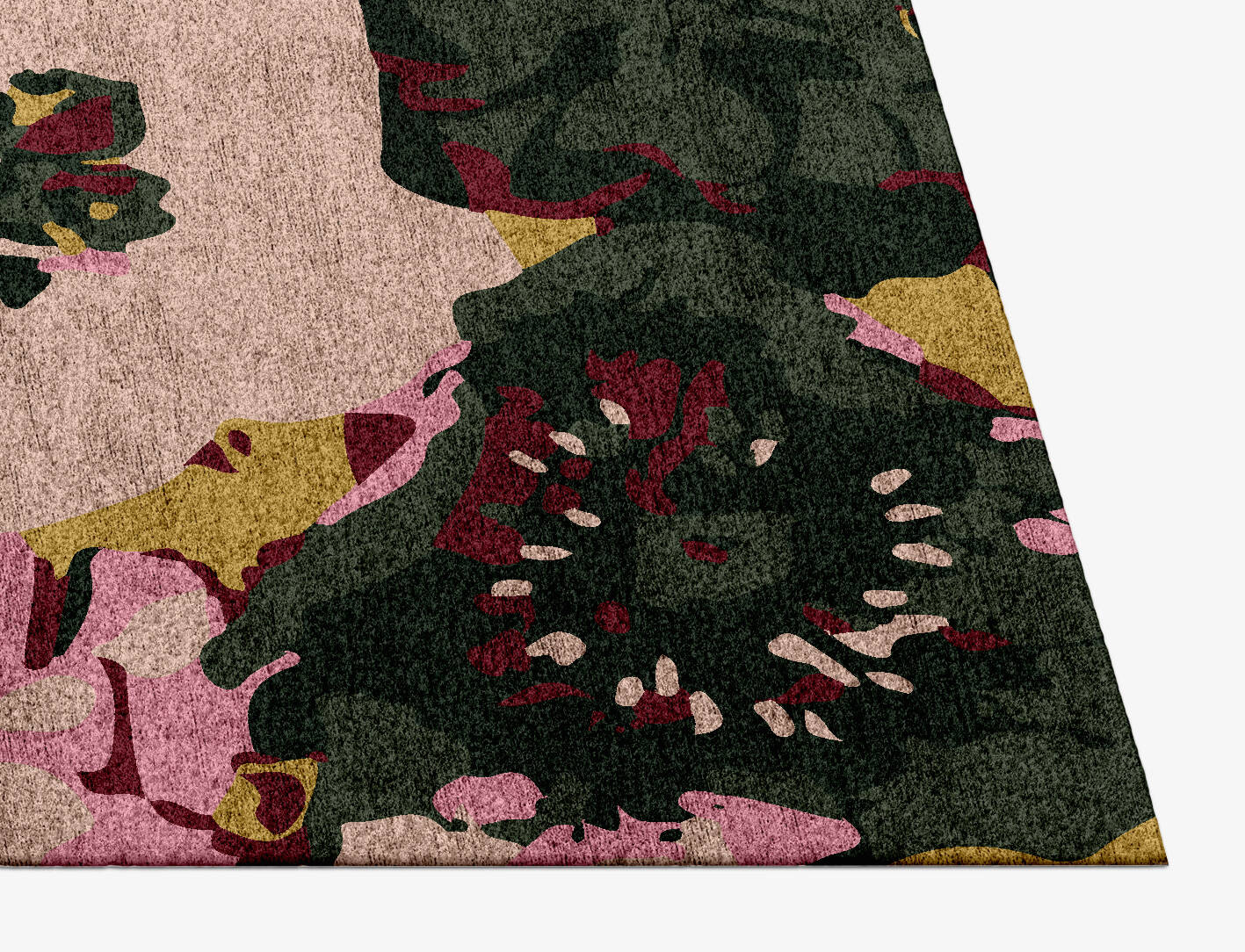 Raspberry Floral Rectangle Hand Knotted Bamboo Silk Custom Rug by Rug Artisan