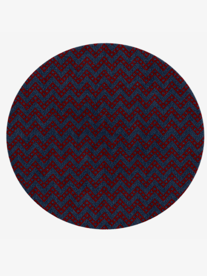 Rays Modern Geometrics Round Hand Knotted Tibetan Wool Custom Rug by Rug Artisan