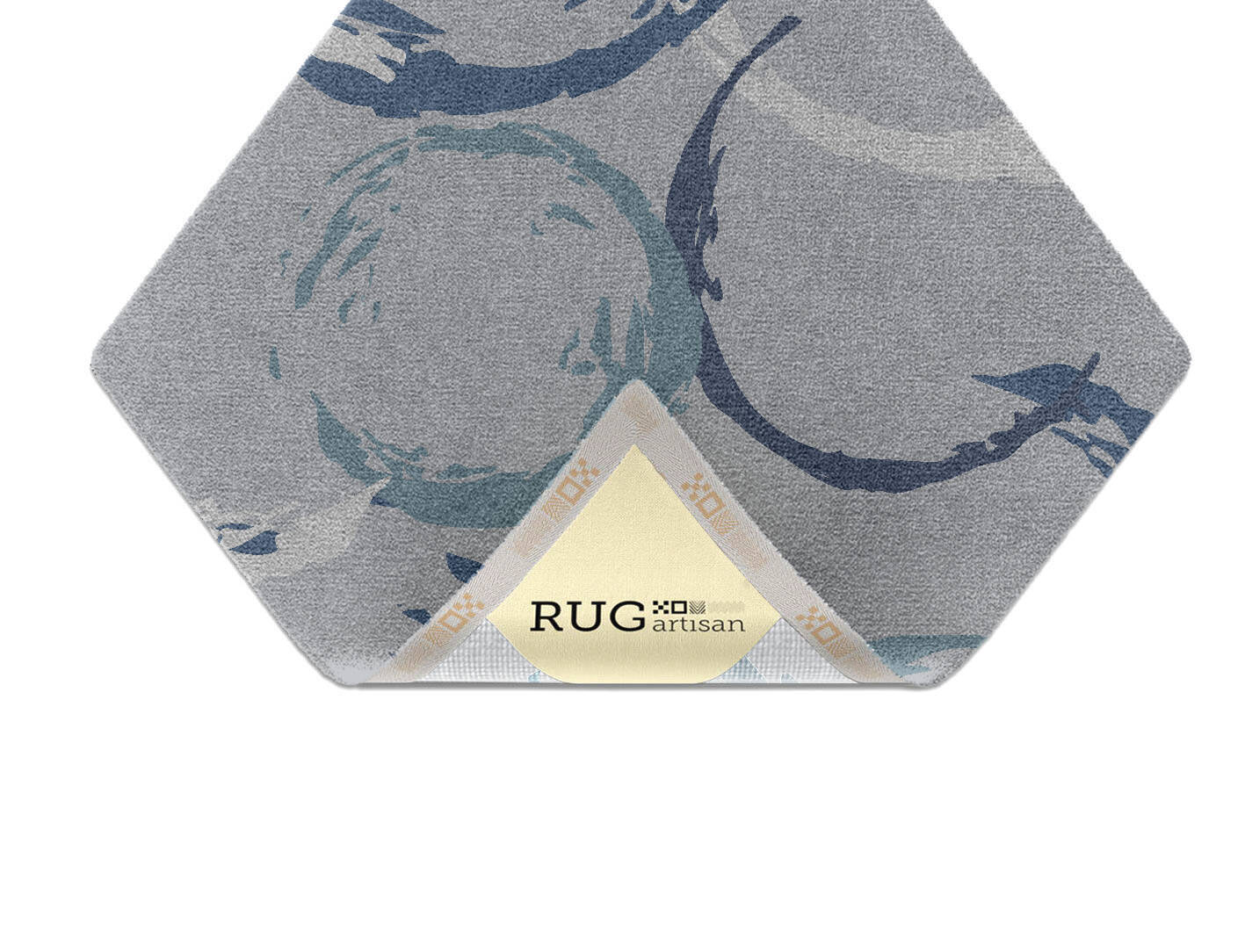 Rebus Cerulean Diamond Hand Knotted Tibetan Wool Custom Rug by Rug Artisan