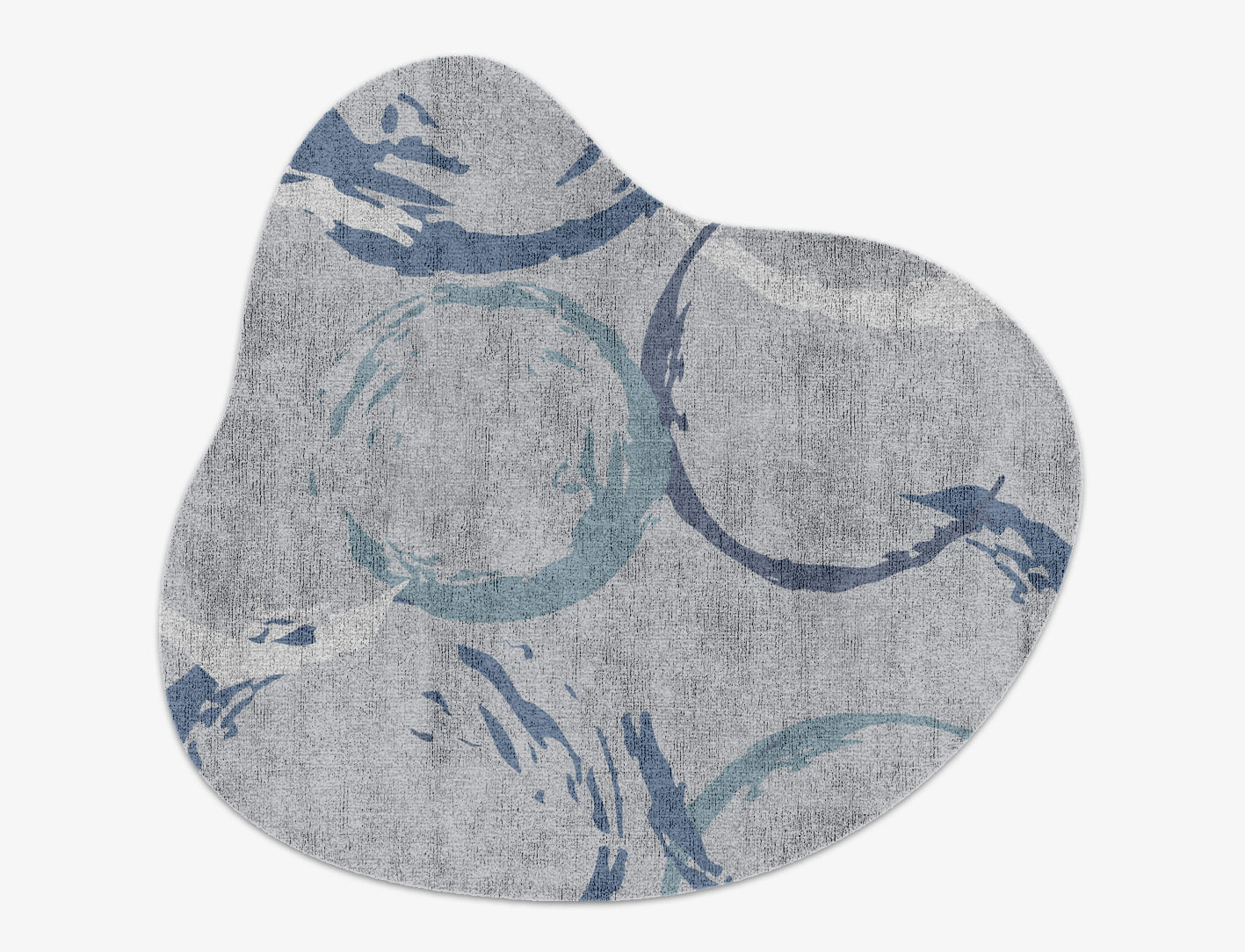 Rebus Cerulean Splash Hand Knotted Bamboo Silk Custom Rug by Rug Artisan