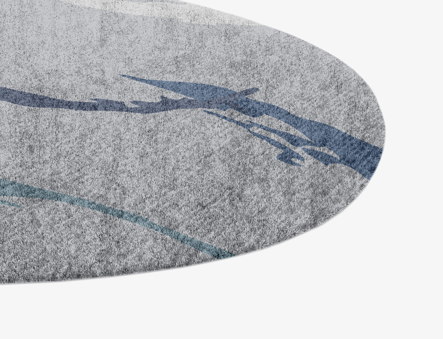 Rebus Cerulean Splash Hand Knotted Bamboo Silk Custom Rug by Rug Artisan