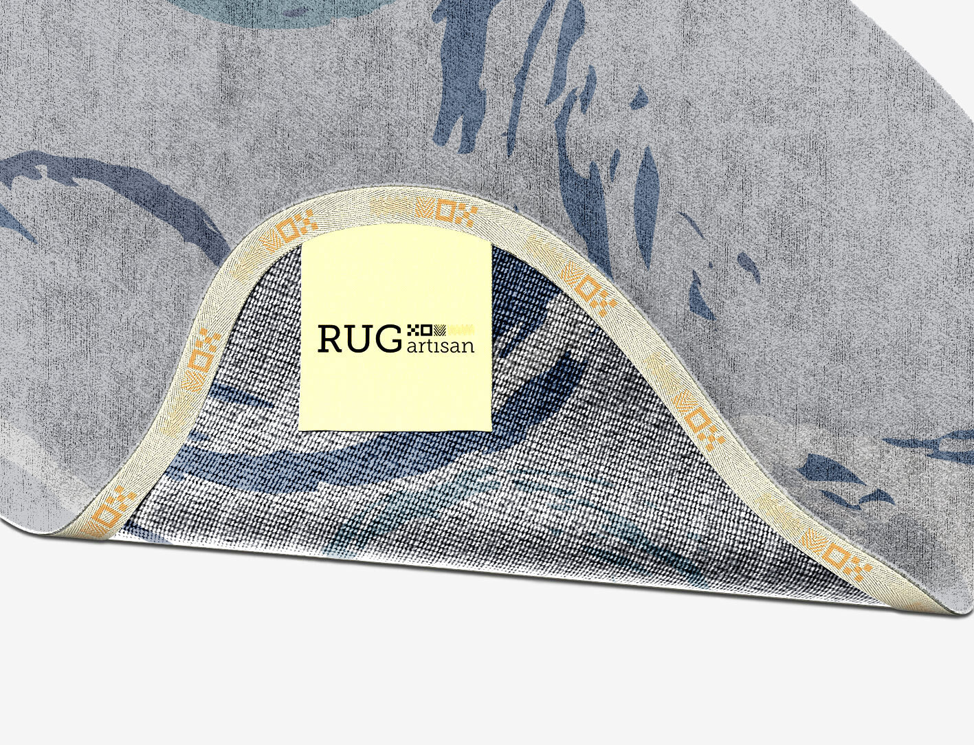 Rebus Cerulean Splash Hand Knotted Bamboo Silk Custom Rug by Rug Artisan