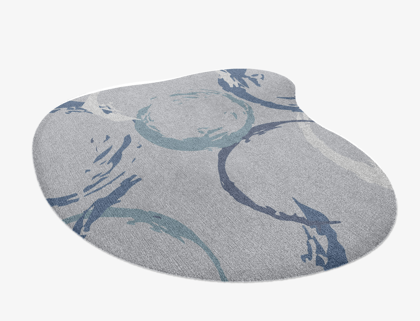 Rebus Cerulean Splash Hand Knotted Tibetan Wool Custom Rug by Rug Artisan