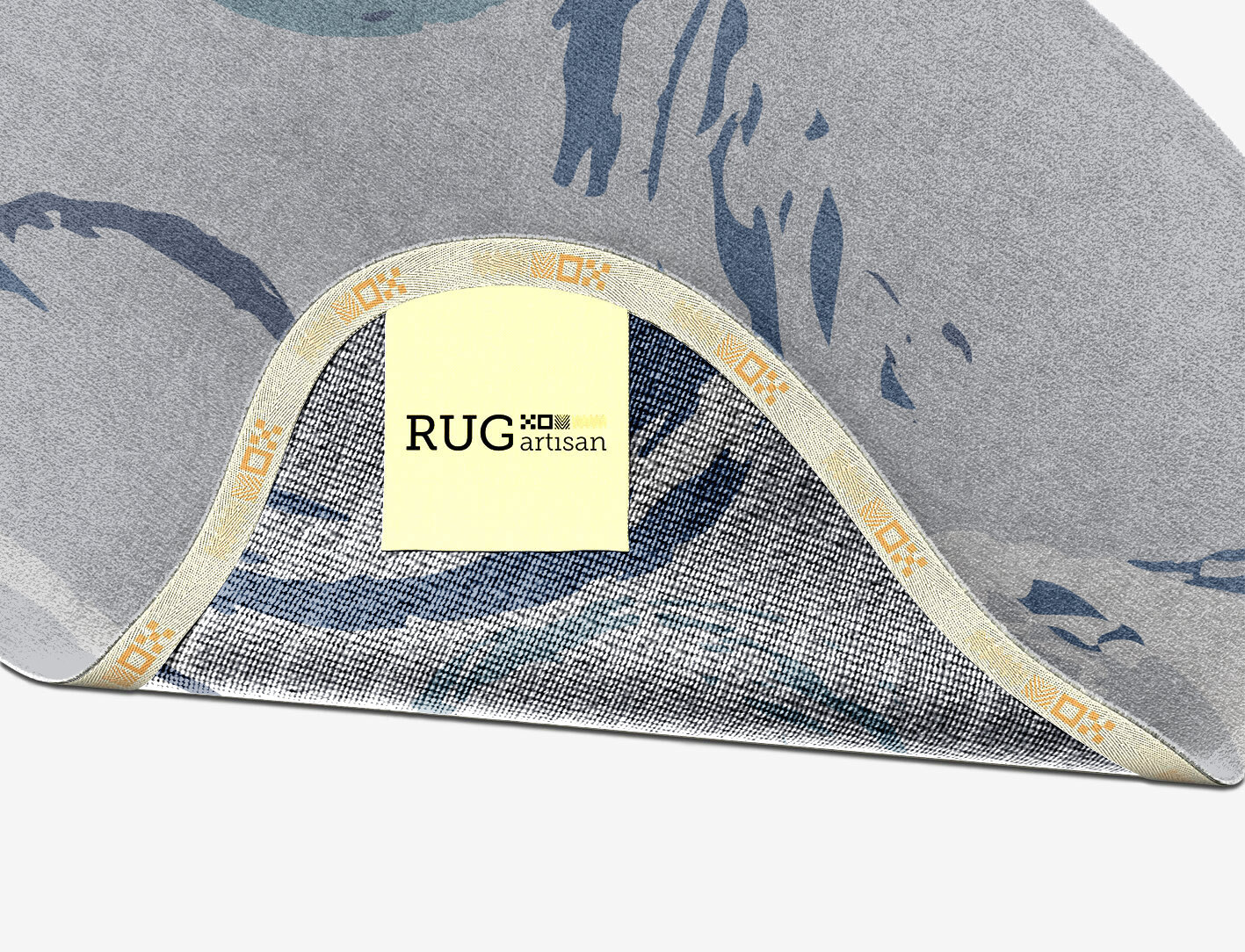 Rebus Cerulean Splash Hand Knotted Tibetan Wool Custom Rug by Rug Artisan