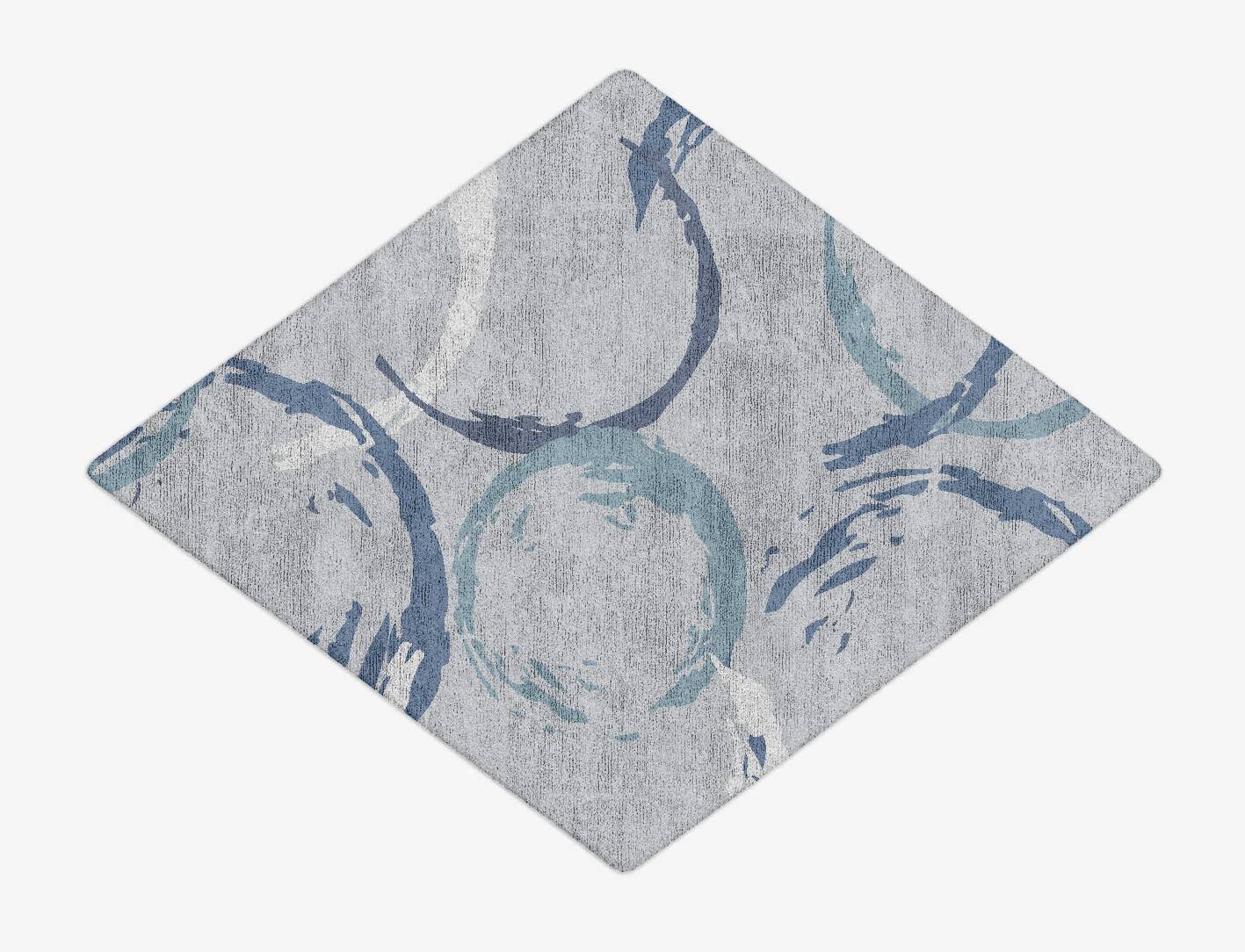 Rebus Cerulean Diamond Hand Tufted Bamboo Silk Custom Rug by Rug Artisan