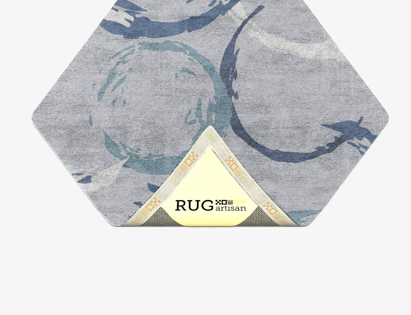 Rebus Cerulean Diamond Hand Tufted Bamboo Silk Custom Rug by Rug Artisan