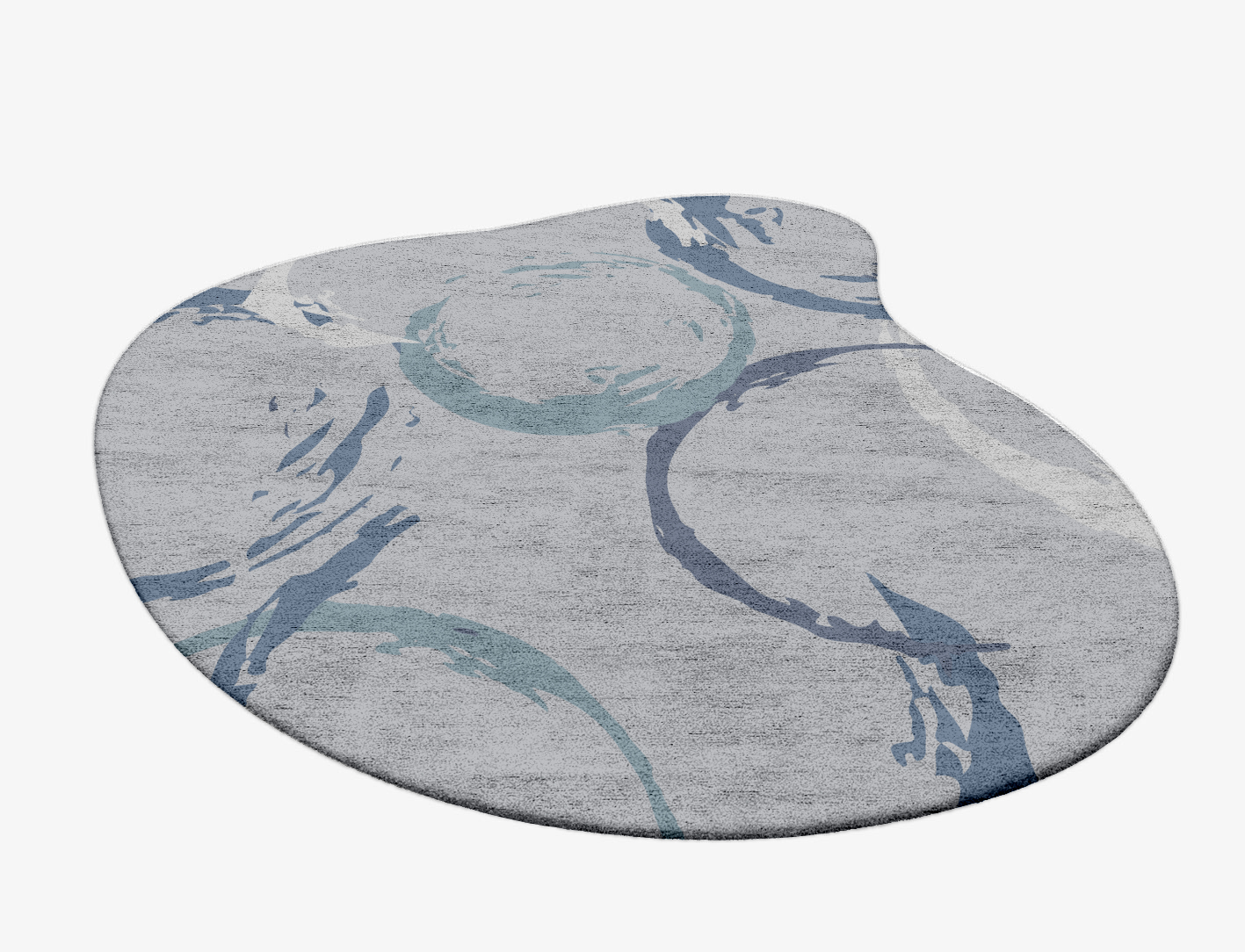 Rebus Cerulean Splash Hand Tufted Bamboo Silk Custom Rug by Rug Artisan
